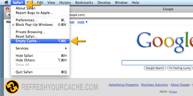 refresh cache safari