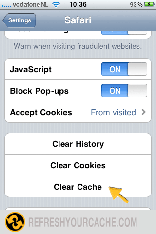 Refresh The Cache For Safari Mobile On Ios Refreshyourcache Com